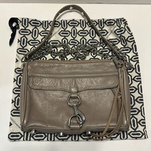Rebecca Minkoff Mini M.A.C. Crossbody Bag in Taupe Leather